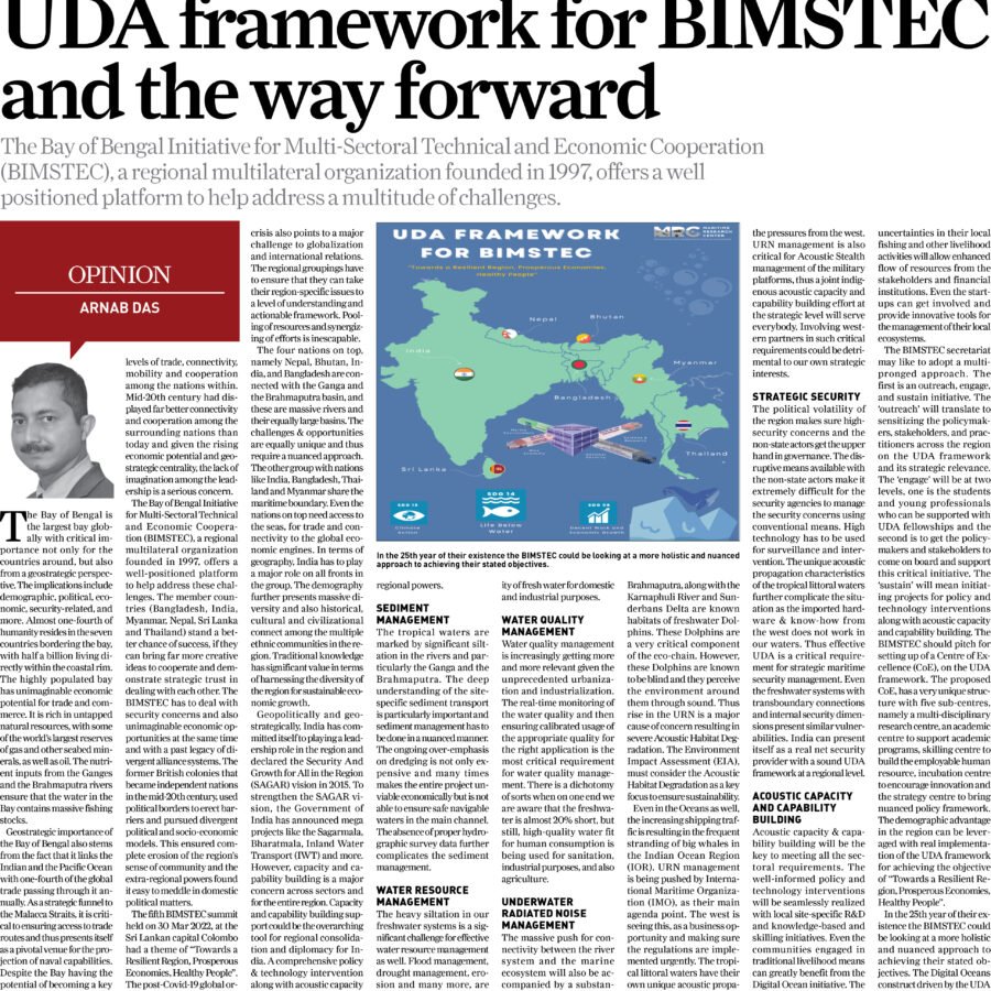 (Featured Article) UDA framework for BIMSTEC aAnd The Way Forward.